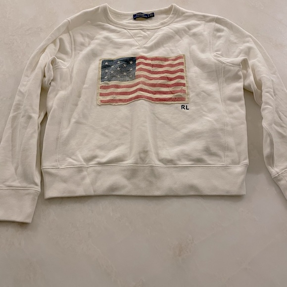 Polo Ralph Lauren Tops - Polo white flag crew neck size large